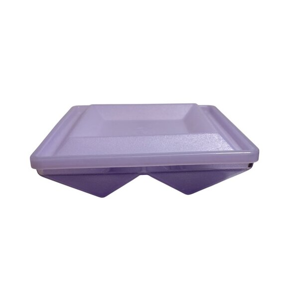 Vintage TUPPERWARE Get Togethers #1386 Divided Square BLUE Container with Lid - Picture 2 of 11